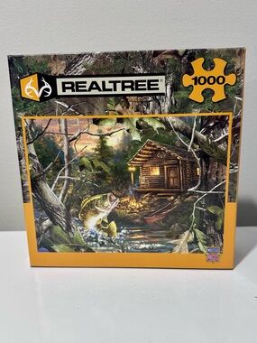 Realtree Puzzle with Largemouth Bass and Cabin 1000 Pieces